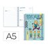 Agenda escolar liderpapel 26-27 espiral sports dia pagina a5 bilingue 80g papel fsc azul perro