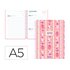 Agenda escolar liderpapel 26-27 espiral cottage a dia pagina a5 bilingue 80g papel fsc rosa fresas