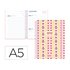 Agenda escolar liderpapel 26-27 espiral cottage dia pagina a5 bilingue 80g papel fsc rosa corazones