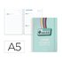 Agenda escolar liderpapel 26-27 espiral game on dia pagina a5 bilingue 80g papel fsc verde