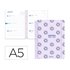 Agenda escolar liderpapel 26-27 espiral petite semana vista a5 bilingue 80g papel fsc verde