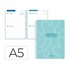 Agenda escolar liderpapel 26-27 espiral classic 2 dias pagina a5 bilingue 70g papel fsc azul turquesa
