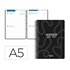 Agenda escolar liderpapel 26-27 espiral classic 2 dias pagina a5 bilingue 70g papel fsc negro