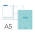 Agenda escolar liderpapel 26-27 espiral classic dia pagina a5 bilingue 70g papel fsc azul turquesa