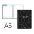 Agenda escolar liderpapel 26-27 espiral classic dia pagina a5 bilingue 70g papel fsc negro