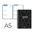 Agenda escolar liderpapel 26-27 espiral classic semana vista a5 bilingue 70g papel fsc negro