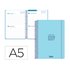 Agenda escolar liderpapel 26-27 espiral basic 2 dias pagina a5 bilingue 70g papel fsc azul turquesa