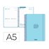 Agenda escolar liderpapel 26-27 espiral basic dia pagina a5 bilingue 70g papel fsc azul turquesa