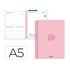 Agenda escolar liderpapel 26-27 espiral basic dia pagina a5 bilingue 70g papel fsc rosa