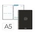 Agenda escolar liderpapel 26-27 espiral basic dia pagina a5 bilingue 70g papel fsc negro