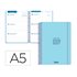 Agenda escolar liderpapel 26-27 espiral basic semana vista a5 bilingue 70g papel fsc azul turquesa