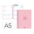 Agenda escolar liderpapel 26-27 espiral basic semana vista a5 bilingue 70g papel fsc rosa