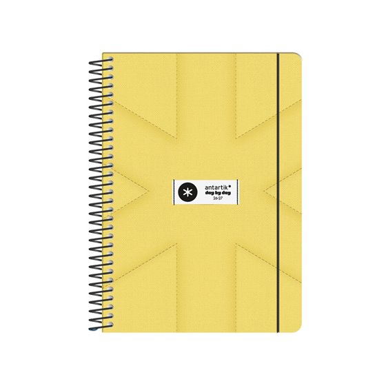 Agenda escolar antartik 26-27 espiral pack and go dia pagina 5+ bilingüe 80g papel fsc amarillo
