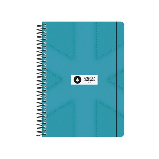 Agenda escolar antartik 26-27 espiral pack and go dia pagina 5+ bilingüe 80g papel fsc turquesa