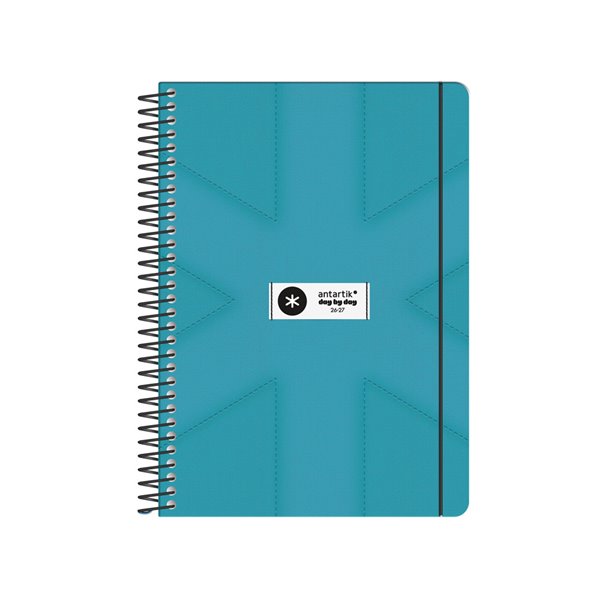 Agenda escolar antartik 26-27 espiral pack and go dia pagina 5+ bilingüe 80g papel fsc turquesa