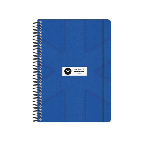 Agenda escolar antartik 26-27 espiral pack and go dia pagina 5+ bilingüe 80g papel fsc azul marino