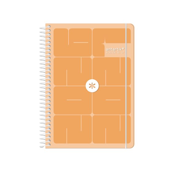 Agenda escolar antartik 26-27 espiral essentials dia pagina a5+ bilingue 80g papel fsc rojo