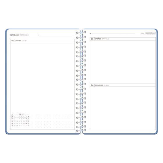 Agenda escolar antartik 26-27 espiral essentials dia pagina a5+ bilingue 80g papel fsc naranja