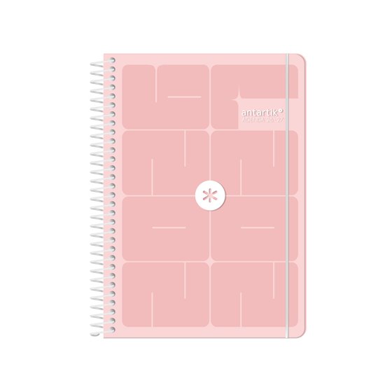 Agenda escolar antartik 26-27 espiral essentials dia pagina a5+ bilingue 80g papel fsc azul turquesa