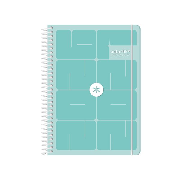 Agenda escolar antartik 26-27 espiral essentials dia pagina a5+ bilingue 80g papel fsc azul oscuro