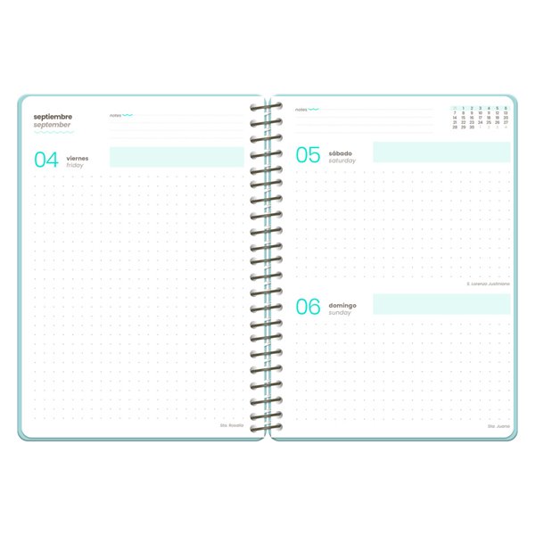 Agenda escolar liderpapel 26-27 espiral orietal dia pagina a6+ bilingue 80g papel fsc mix