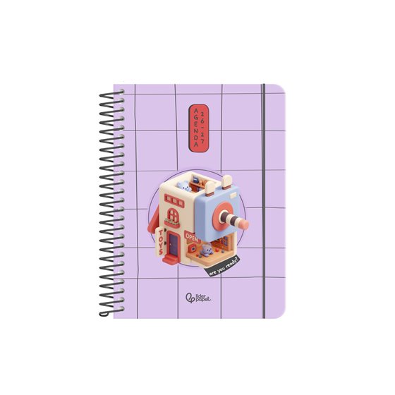 Agenda escolar liderpapel 26-27 espiral oriental dia pagina a6+ bilingue 80g papel fsc sacapuntas