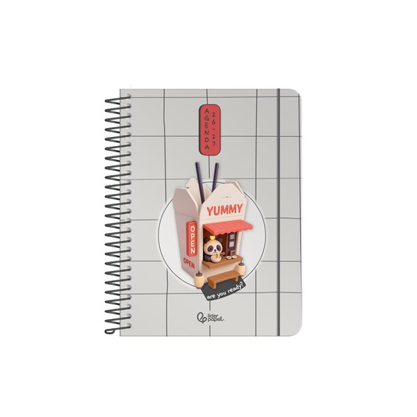 Agenda escolar liderpapel 26-27 espiral oriental dia pagina a6+ bilingue 80g papel fsc fideos
