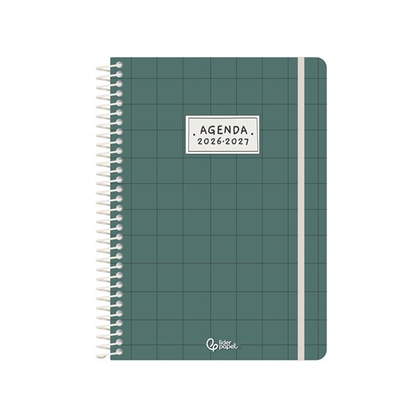 Agenda escolar liderpapel 26-27 espiral pattern dia pagina a6 bilingue 80g papel fsc cuadricula