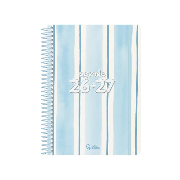Agenda escolar liderpapel 26-27 espiral pattern dia pagina a6 bilingue 80g papel fsc lineas