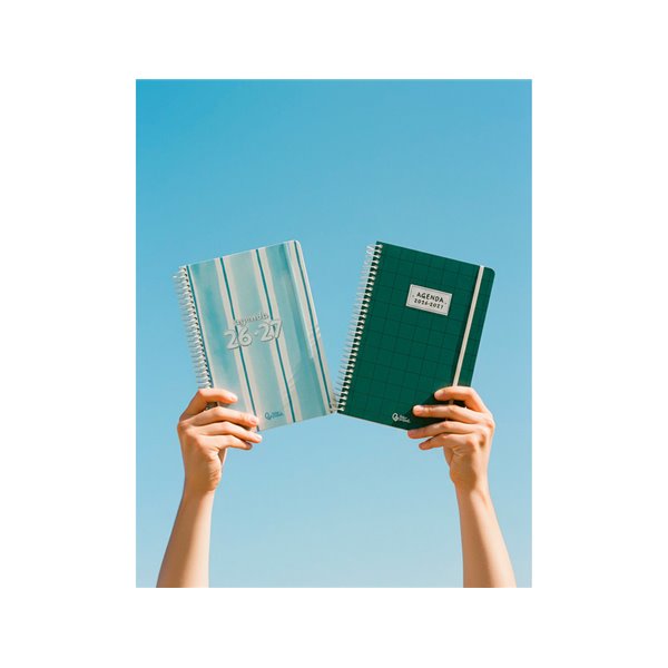 Agenda escolar liderpapel 26-27 espiral pattern dia pagina a6 bilingue 80g papel fsc lineas