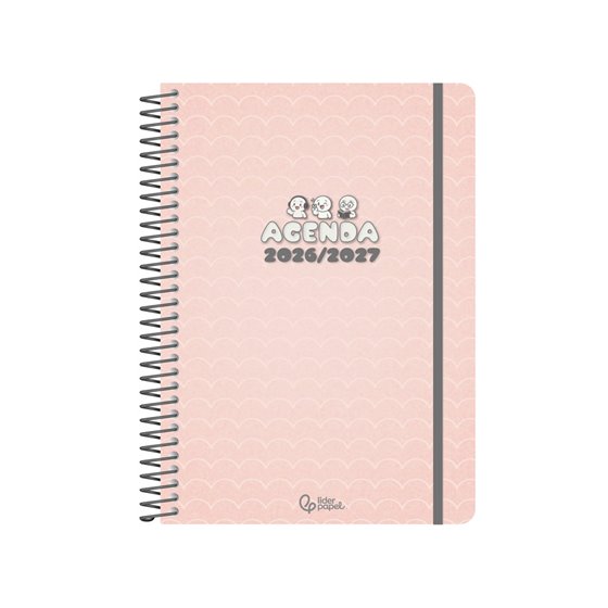 Agenda escolar liderpapel 26-27 espiral pattern dia pagina a6 bilingue 80g papel fsc waves