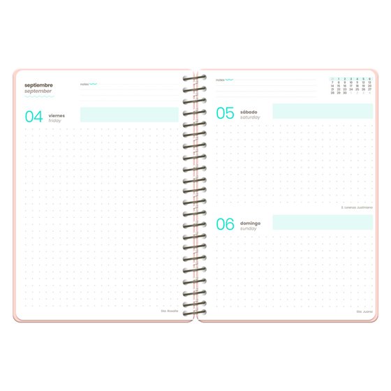 Agenda escolar liderpapel 26-27 espiral pattern dia pagina a6 bilingue 80g papel fsc waves