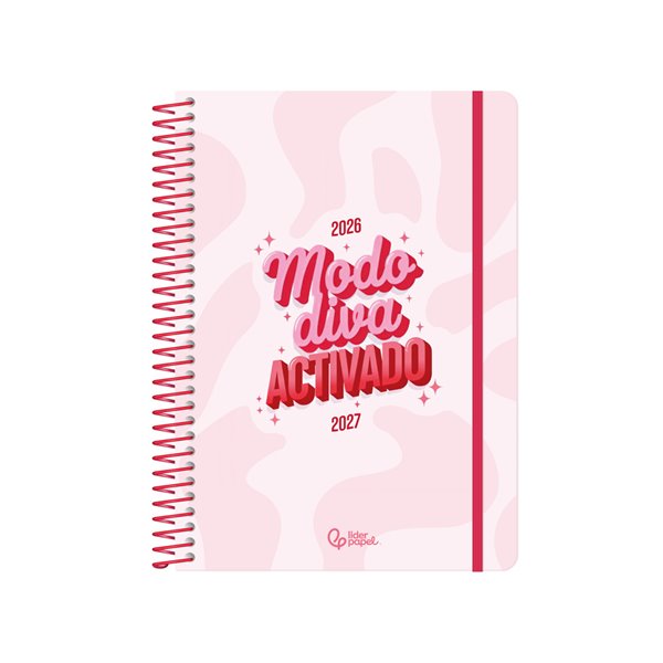 Agenda escolar liderpapel 26-27 espiral graphic dia pagina a6 bilingue 80g papel fsc modo diva