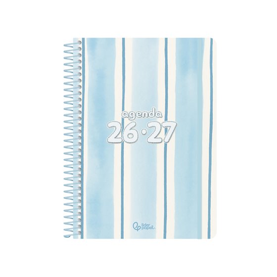 Agenda escolar liderpapel 26-27 espiral pattern dia pagina a5+ bilingue 80g papel fsc lineas
