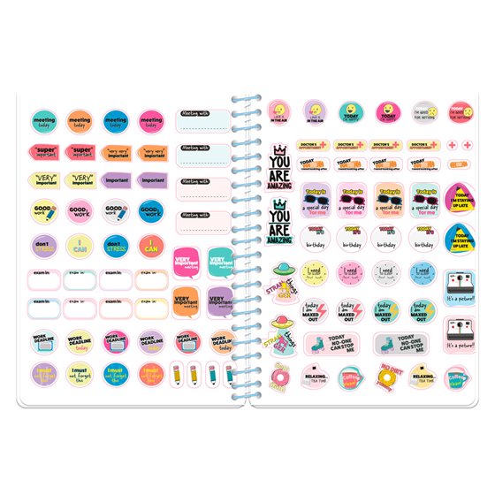 Agenda escolar liderpapel 26-27 espiral pattern dia pagina a5+ bilingue 80g papel fsc lineas