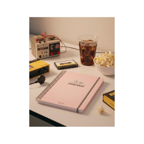 Agenda escolar liderpapel 26-27 espiral pattern dia pagina a5+ bilingue 80g papel fsc waves