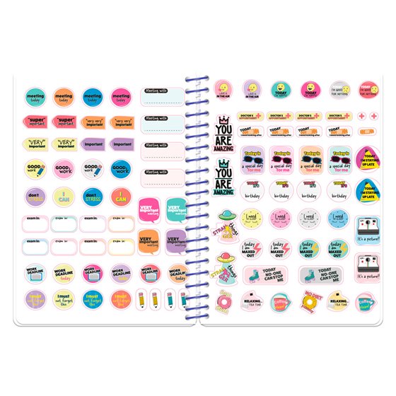 Agenda escolar liderpapel 26-27 espiral graphic dia pagina a5+ bilingue 80g papel fsc flow