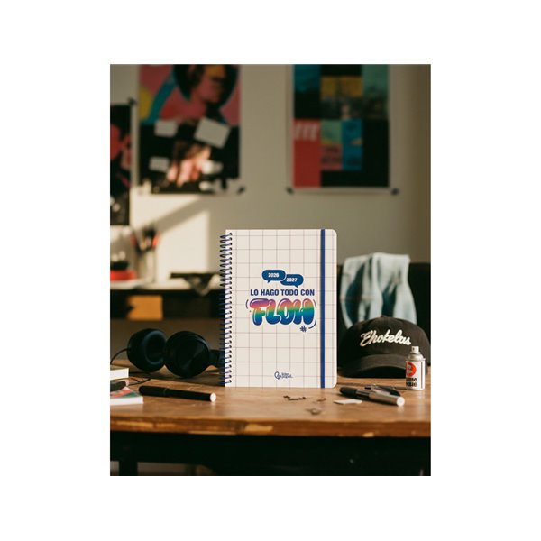 Agenda escolar liderpapel 26-27 espiral graphic dia pagina a5+ bilingue 80g papel fsc flow