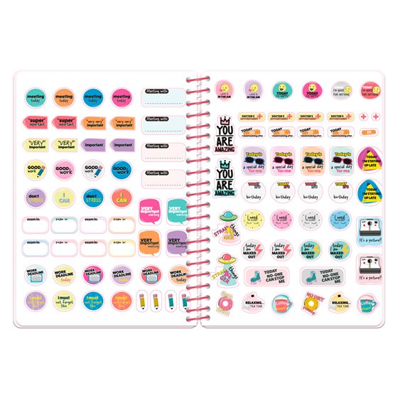 Agenda escolar liderpapel 26-27 espiral graphic dia pagina a5+ bilingue 80g papel fsc modo diva