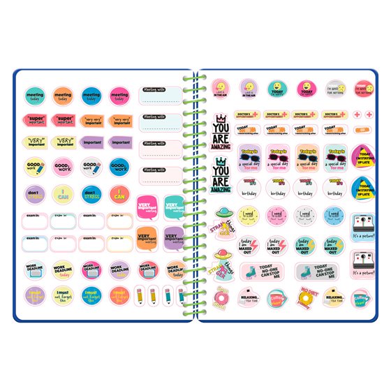 Agenda escolar liderpapel 26-27 espiral graphic dia pagina a5 bilingue 80g papel fsc chill