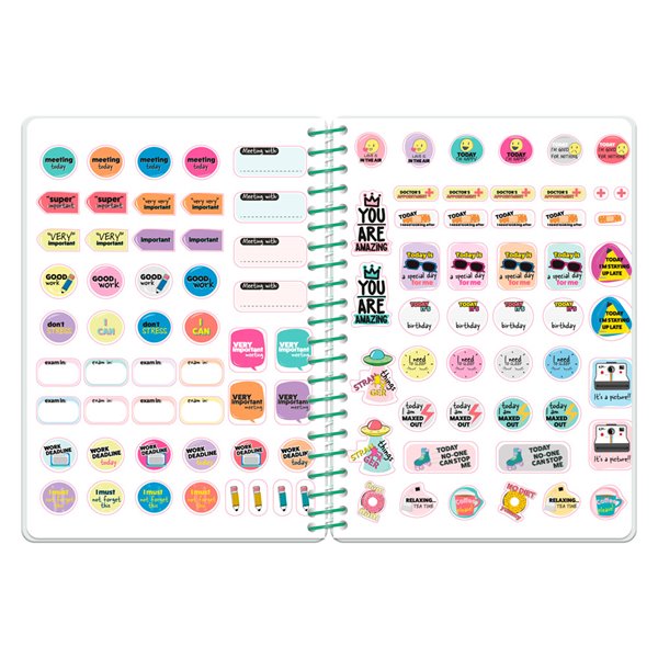 Agenda escolar liderpapel 26-27 espiral flowers dia pagina a6+ bilingue 80g papel fsc blanco