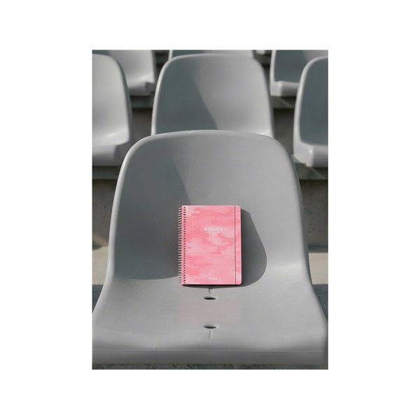 Agenda escolar liderpapel 26-27 espiral military dia pagina a6+ bilingue 80g papel fsc rosa