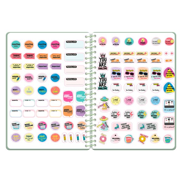 Agenda escolar liderpapel 26-27 espiral military dia pagina a6+ bilingue 80g papel fsc verde militar