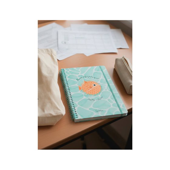 Agenda escolar liderpapel 26-27 espiral save planet dia pagina a5 bilingue 80g papel fsc azul