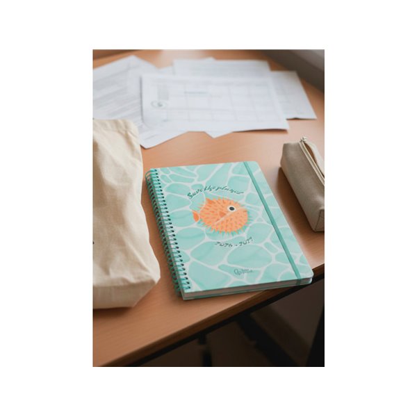 Agenda escolar liderpapel 26-27 espiral save planet dia pagina a5 bilingue 80g papel fsc azul