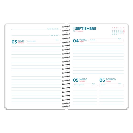 Agenda escolar liderpapel 26-27 espiral cars dia pagina a5 bilingue 80g papel fsc coche rojo