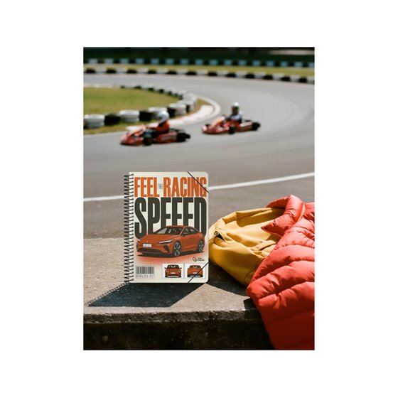 Agenda escolar liderpapel 26-27 espiral cars dia pagina a5 bilingue 80g papel fsc coche rojo