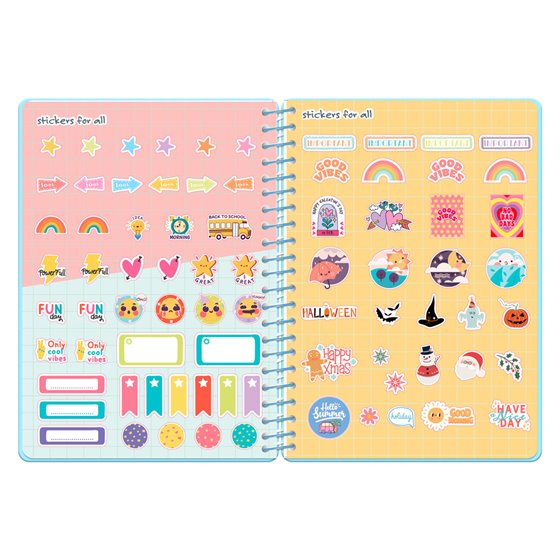 Agenda escolar liderpapel 26-27 espiral cottage dia pagina a5 bilingue 80g papel fsc azul corazones