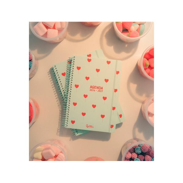 Agenda escolar liderpapel 26-27 espiral petite dia pagina a5 bilingue 80g papel fsc morado