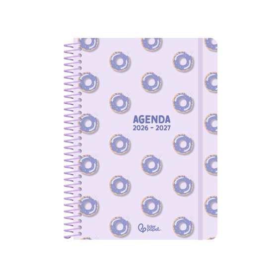 Agenda escolar liderpapel 26-27 espiral petite semana vista a5 bilingue 80g papel fsc verde